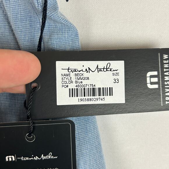 Travis Mathew Beck Shorts Blue 10" Inseam Golf Tennis Chino 1MM208 Men's Size 33 - Picture 4 of 9